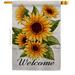 Angeleno Heritage Happiness Sunflowers Floral Spring 2-Sided Polyester 40 x 28 ft. House Flag in Black/Gray/Orange | 480 H x 336 W in | Wayfair