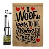 Angeleno Heritage I Woof You Garden 2-Sided Polyester 18 x 13 ft. Flag Set in Black/Brown | 222 H x 156 W in | Wayfair