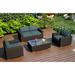 Wade Logan® Buckholtz 4 Piece Teak Sofa Set w/ Sunbrella Cushions Synthetic Wicker/All - Weather Wicker/Wicker/Rattan in Brown | Outdoor Furniture | Wayfair