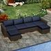 Wade Logan® Buckholtz Sectional Collection Metal in Brown | 35 H x 119 W x 34.75 D in | Outdoor Furniture | Wayfair