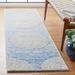 Blue/White 27 x 0.39 in Indoor Area Rug - Bungalow Rose Pezanetti Oriental Handmade Tufted Wool Blue/Ivory Area Rug Wool | 27 W x 0.39 D in | Wayfair