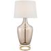 Ania Champagne Glass Jar Table Lamp With Brass Round Riser