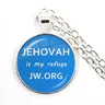 JW.ORG-Collier pendentif plaqué argent avec cabochon en verre Jewelry for Women Jewelry Gift
