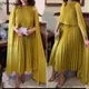 Robe de soirée dorée en satin pour femmes grande taille style arabe Dubaï célébrité nouvelle