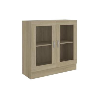 vidaXL Vitrinenschrank Sonoma-Eiche 82,5x30,5x80 cm Holzwerkstoff