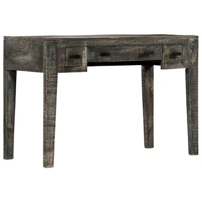 vidaXL Schreibtisch Schwarz 110×50×75 cm Massivholz Mango Image