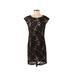 Ann Taylor LOFT Casual Dress: Black Damask Dresses - Women's Size 0