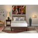 East West Furniture 2 Pc Bed Set - Bed Brown Headboard with 1 Night Stand for Bedroom - Black Finish Legs(Bed Size Option)