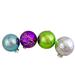 Set of 4 Multi-Color Shiny Glass Ball Christmas Ornaments 4"