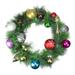 Multi Colored Ornaments Artificial Pine Christmas Wreath 24 Inch Unlit - Green