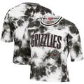 "T-shirt court teint par nœuds Vancouver Grizzlies Hardwood Classics Mitchell & Ness pour femme, noir/blanc"