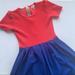 Lularoe Dresses | Lularoe Amelia Color Block Dress | Color: Blue/Pink | Size: S