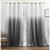 Amalgamated Textiles Cresendo Ombre Room Darkening Grommet Curtain Panels Polyester in Black | 96 H in | Wayfair YA013606DSEHE1 A111