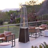 Flash Furniture Sol Stainless Steel Pyramid Outdoor Patio 42,000 BTU Propane Heater w/ Wheels for Commercial & Residential Use in Gray | Wayfair