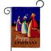 Breeze Decor Celebrate Epiphany 2-Sided Polyester 3 X18.5 Inches Garden Flag in Blue/Red | 18.5 H x 13 W in | Wayfair