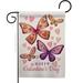 Breeze Decor Butterflies Loves 2-Sided Polyester 3 X18.5 Inches Garden Flag in Gray/Indigo/Pink | 18.5 H x 13 W in | Wayfair