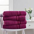 Spirit Linen Super Soft 4 Piece 100% Cotton Bath Towel Set in Indigo | 28 W in | Wayfair 4PCBathTowelRaspberryRadiance