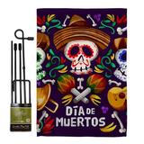 Breeze Decor Dia De Muertos Skulls Garden Flag Set Day Of Dead Fall 13 X18.5 Inches Double-Sided Decorative House Decoration Yard Banner | Wayfair