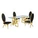 Rosdorf Park Bruss 5 - Piece Dining Set Wood/Glass/Upholstered/Metal in Brown | 30 H in | Wayfair 44B5252D453840D6BC406CE00C246D01