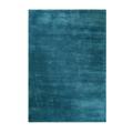 Tapis tufté poils longs bleu pétrole doux 170x120