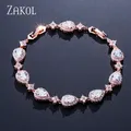 ZAKadvocate-Bracelet et jonc en forme de goutte d'eau pour femme or blanc carillon pierre de cone