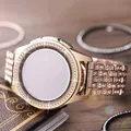 Galaxy Watch 4 Classic Bracelet et Lunette Diamantée Bracelet à Maillons en Acier Inoxydable Bande