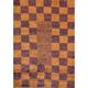 Indoor/ Outdoor Checkered Contemporary Oriental Area Rug Hand-knotted - 4'2" x 5'10"