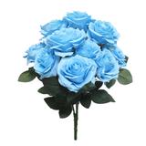 Set of 2 Artificial Queen Rose Flower Stem Bush Bouquet 18in