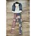 Jessica Simpson Matching Sets | Girl's Boho Outfit: Denim Vest, Top, Leggings | Color: Blue/Red | Size: Sg