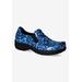 Women's Bind Flats by Easy Street in Blue Print Patent (Size 9 M)