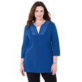 Plus Size Women's Suprema® Lace Trim Duet Top by Catherines in Dark Sapphire (Size 0X)