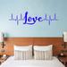 Gracie Oaks Love Heartbeat Line Wall Decal Vinyl in Blue | 8" H x 30" W | Wayfair 79A2D5820A6D4730BB7269FE89C83517