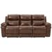Red Barrel Studio® Jemar 88" Leather Match Pillow Top Arm Reclining Sofa Leather Match in Brown | 40 H x 88 W x 39 D in | Wayfair