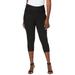 Plus Size Women's Comfort Waist Stretch Denim Capris by Jessica London in Black (Size 20) Pull On Jeans Stretch Denim Jeggings