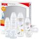 NUK Perfect Start First Choice+ Babyflaschen-Set | 0–6 Monate | 4 x Flaschen mit Temperaturkontrolle, Schnuller, Flaschenbürste & mehr | BPA-frei | 10-teilig | Safari