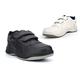 Mens Wide Fit Trainers Mens Coated Leather Trainers Mens Touch Fastening Trainers Mens Trainers Mens Wide Fit Shoes Sizes 7-14 Size 13 Size 14 Black/White 10 UK