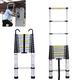 Telescoping Extension Ladder 20FT, Aluminum Lightweight Telescopic Collapsible Ladders with 2 Detachable Hook, Straight Portable Ladder for Outdoor Indoor Use, 330LB Capacity