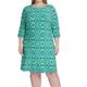 Tommy Hilfiger Womens Green Paisley 3/4 Sleeve Jewel Neck Knee Length Shift Dress UK Size:18