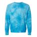 Independent Trading Co. PRM3500TD Midweight Tie-Dyed Sweatshirt in Tie Dye Aqua Blue size XL | Ringspun Cotton