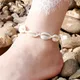Bracelet de cheville bohème en coquillage blanc naturel pour femme bijoux faits à la main plage
