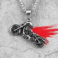 Collier Long motard pour hommes pendentif chaîne Punk pour petit ami bijoux en acier inoxydable
