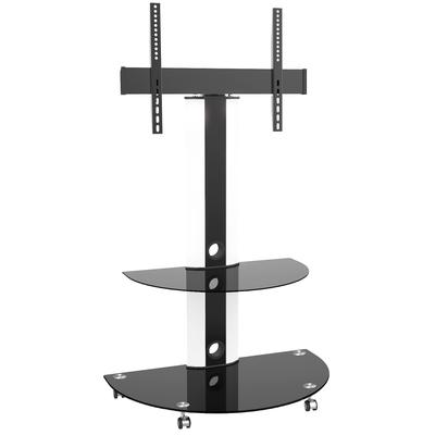 TygerClaw TV Cart with Glossy Glass Base and AV Componet Shelf