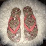 Coach Shoes | Coach Thong Slides | Color: Pink/Tan | Size: 9-10