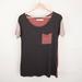 Madewell Tops | Madewell Hi-Line Colorblock Scoop Neck Pocket Tee | Color: Gray/Tan | Size: S