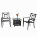 Lark Manor™ Alyah Square 2 - Person 22" Long Bistro Set Metal in Black | 18.5 H x 22 W x 22 D in | Outdoor Furniture | Wayfair