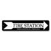 Lizton Sign Shop, Inc Fire Station Arrow Aluminum Sign Metal in Black/Gray/White | 6 H x 24 W x 0.06 D in | Wayfair 1447A-A624