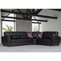 Black Sectional - Ottomanson Armada Air Faux Reversible L-Shaped Sleeper Sofa Sectional w/Storage Seats for Living Room Faux | Wayfair