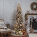 The Holiday Aisle® Prelit Narrow Flocked Pine Artificial Christmas Tree in Green/White | 7.5' | Wayfair 45F72C8293D645CFA84112D487701642