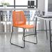 Inbox Zero Oliverson 661 lb. Capacity Stack Chair w/ Air-Vent Back & Powder Coated Sled Base Plastic/Acrylic/Plastic/Metal in Orange | Wayfair