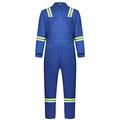 Yukirtiq Men's Work Overalls Boilersuit Multi Pockets Mechanics Boiler Suit Warehouse Garages Students Workerwear Suit Polycotton Overall with Reflective Tape